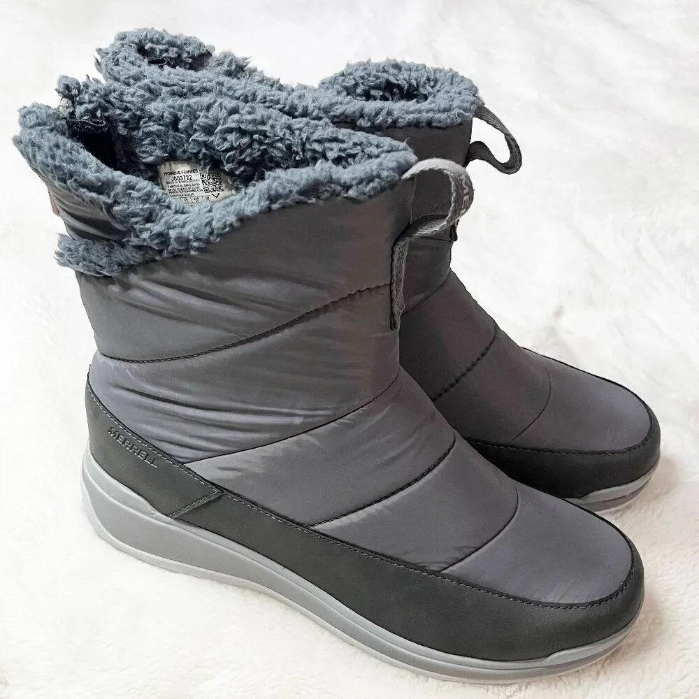 Merrell Snowcreek Sport Mid Zip Polar Waterproof Boots‎ Charcoal NWOT Size 10